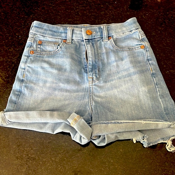 American eagle curvy super high rise denim shorts size 00 - Picture 1 of 2